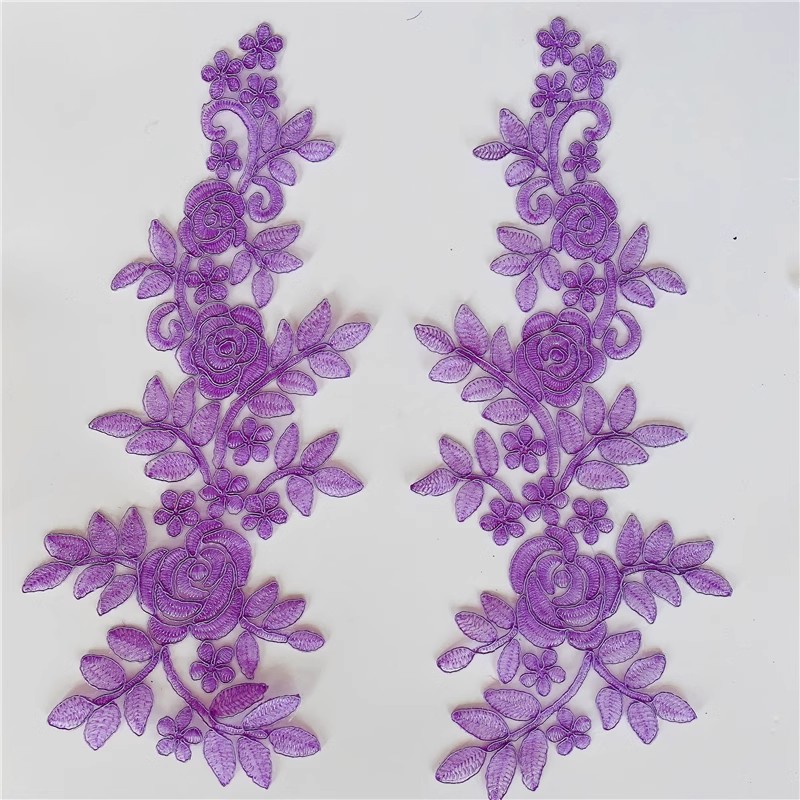 Border Mirror Flowers Handmade DIY Jewelry Wedding Dress Accessories Patch Embroidered Applique CG072