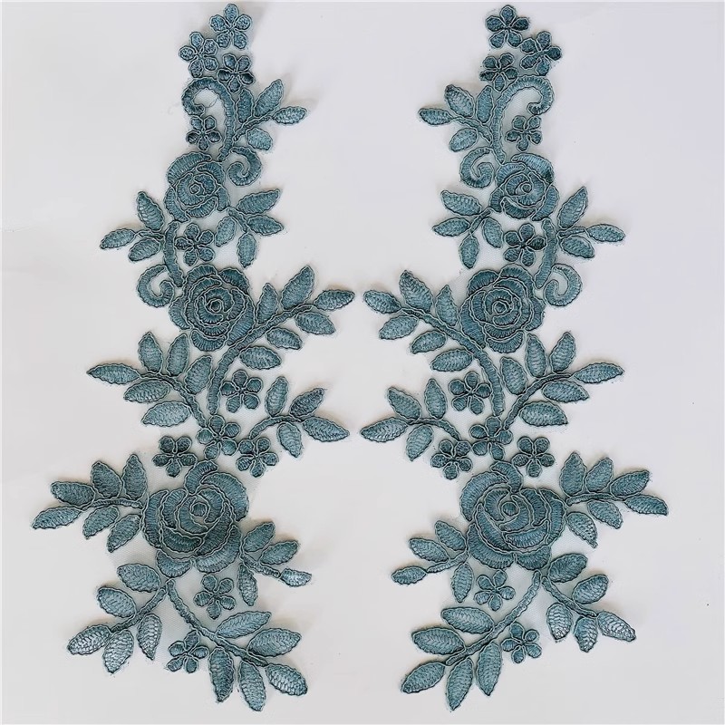 Border Mirror Flowers Handmade DIY Jewelry Wedding Dress Accessories Patch Embroidered Applique CG072