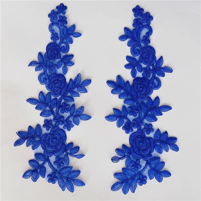 Border Mirror Flowers Handmade DIY Jewelry Wedding Dress Accessories Patch Embroidered Applique CG072