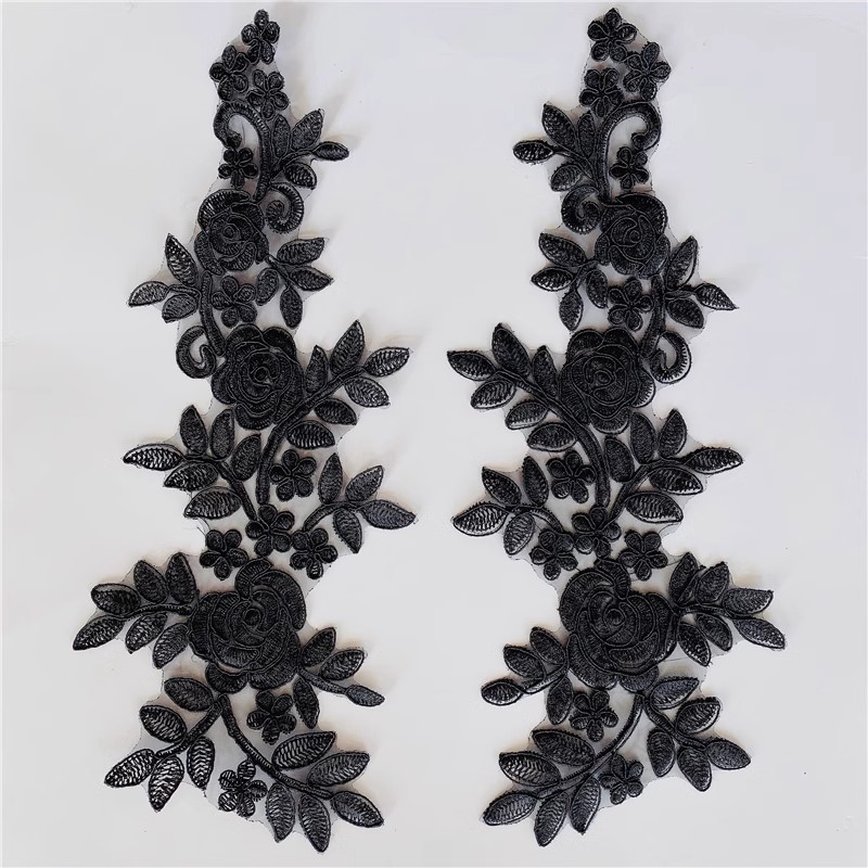 Border Mirror Flowers Handmade DIY Jewelry Wedding Dress Accessories Patch Embroidered Applique CG072