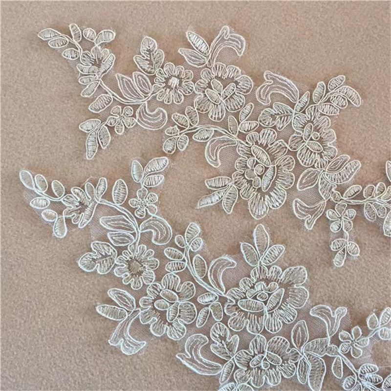 Multi Colors Embroidery Polyester Bridal Wedding Dress Lace Applique DIY lace dressing for stage costumes CG074