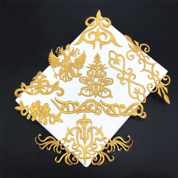 fashion dance dress cloud patch sticker iron-on applique embroidery accessories cheap gold silver geometric hotfix patch DA940 gold