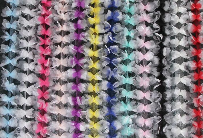 6CM Gradient Color 3D Chiffon Cluster Flowers Wedding Trimming Decoration Lace TRIM For Clothing Accessories XF15