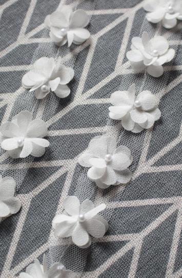 2.5cm high-quality pearl chiffon three-dimensional flower wedding dress headdress clothing accessories DIY handmade accessories XF20