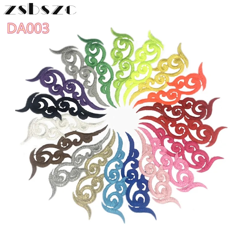 zsbszc 20 Mirror pair LP-1882 polyester fabric flowers patches colorful clouds craf white black Lace Applique accessories DA003