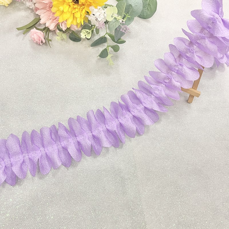 7.8cm Trim Ruffles Lace Trim Pleated chiffon Ribbon Fabric for Sewing DIY Baby Dress Garment XF33