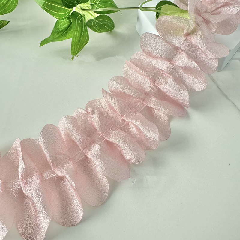 7.8cm Trim Ruffles Lace Trim Pleated chiffon Ribbon Fabric for Sewing DIY Baby Dress Garment XF33