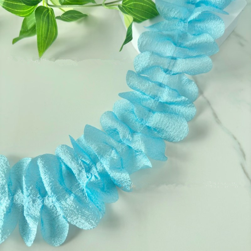 7.8cm Trim Ruffles Lace Trim Pleated chiffon Ribbon Fabric for Sewing DIY Baby Dress Garment XF33