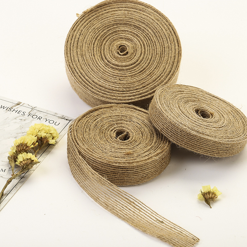 new hemp rope ribbon DIY handmade bow ribbon material packaging gift decorative braided belt fabric accessories MD025