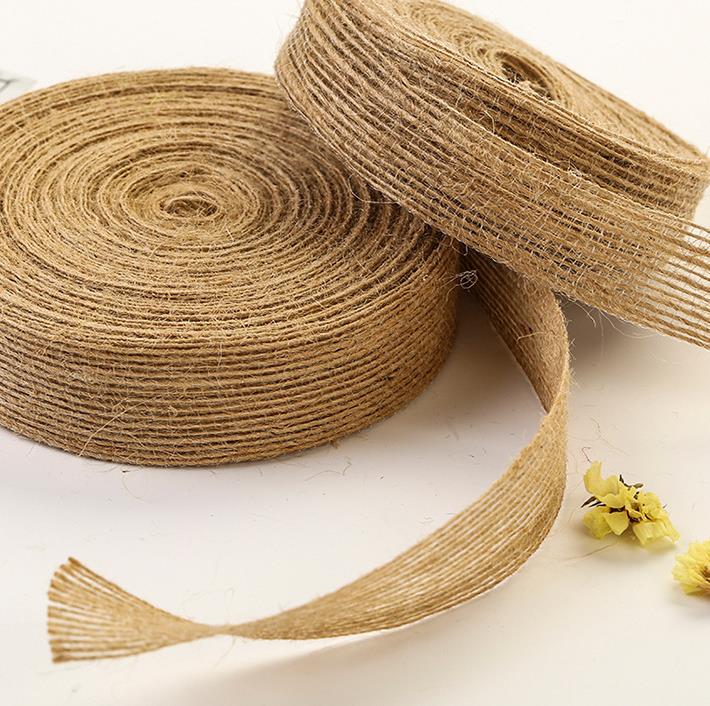 new hemp rope ribbon DIY handmade bow ribbon material packaging gift decorative braided belt fabric accessories MD025