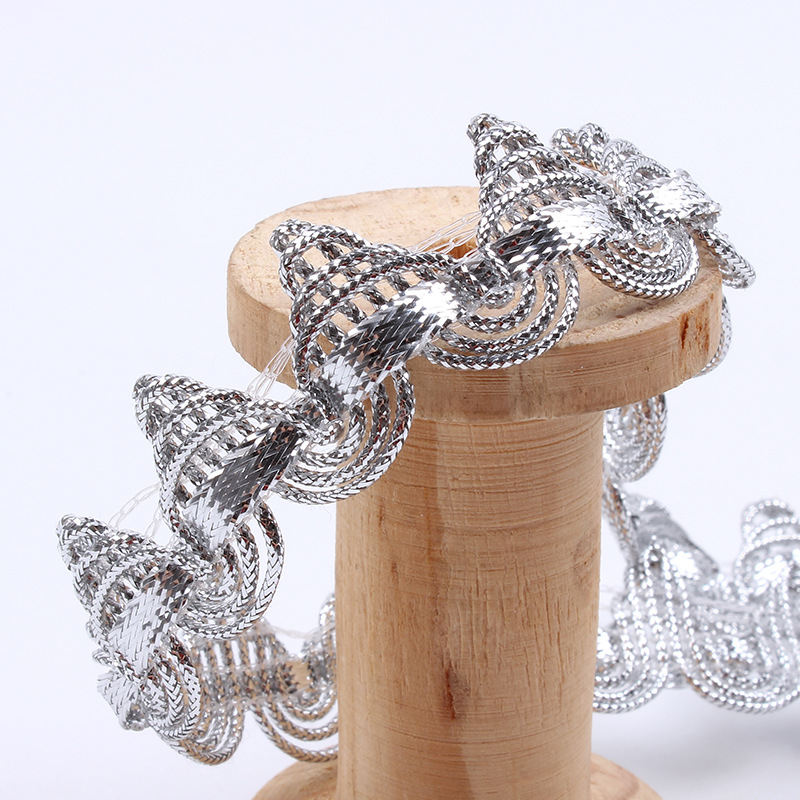 diy polyester accessories shoes lace fabric 2CM 10 Y gold thread braided trimming sewing decor dacewear costume wave lace trim ZD126