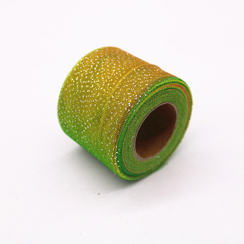 7.5CM*25yards Rainbow silver dot gradient mesh roll ,diy handmade accessories hair accessories hairpins shoes and clothing accessories HX008