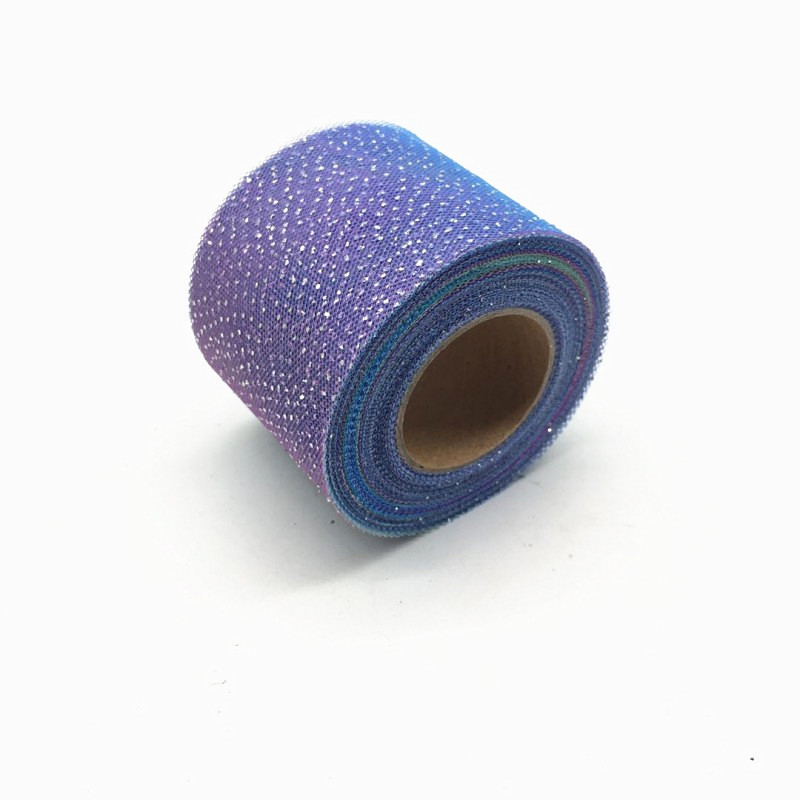 7.5CM*25yards Rainbow silver dot gradient mesh roll ,diy handmade accessories hair accessories hairpins shoes and clothing accessories HX008