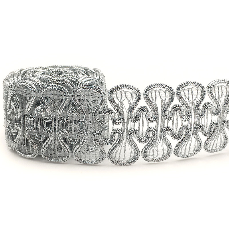 3.5cm double side sewing fabric lace gold butterfly trimming stage dancewear double edge gota braided lace trim ZD134