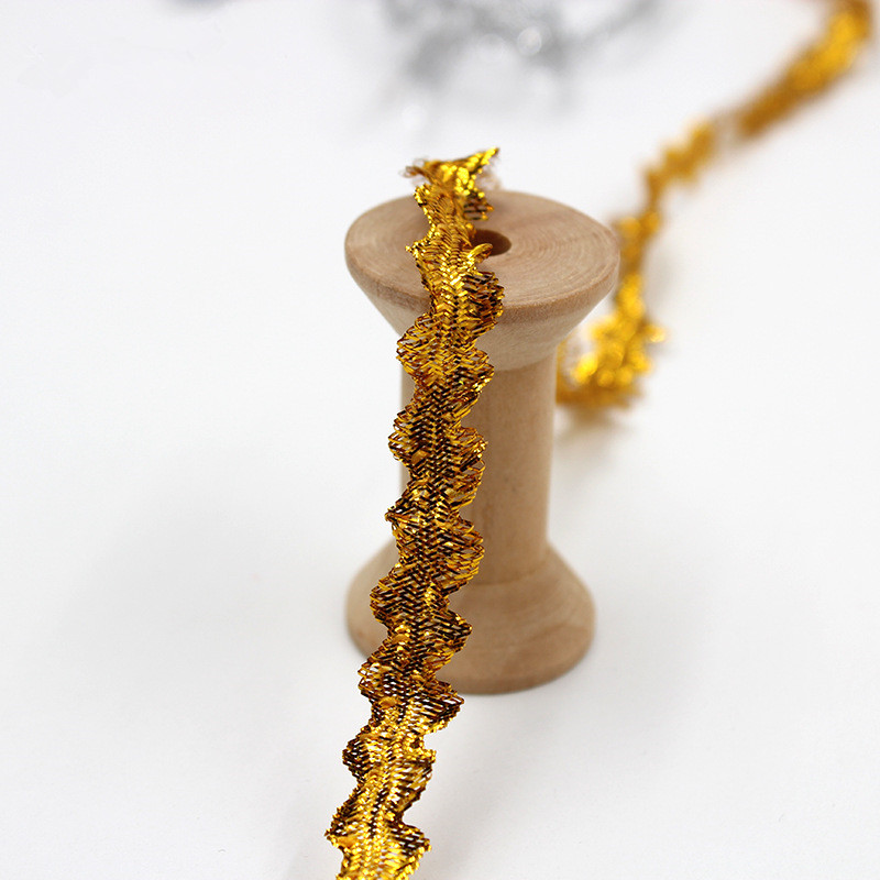 Gold and silver wire fish scale lace Metallic Border Trimming Lace Golden Yellow Lace Trim Embroidery Gold Lace Trim ZD128