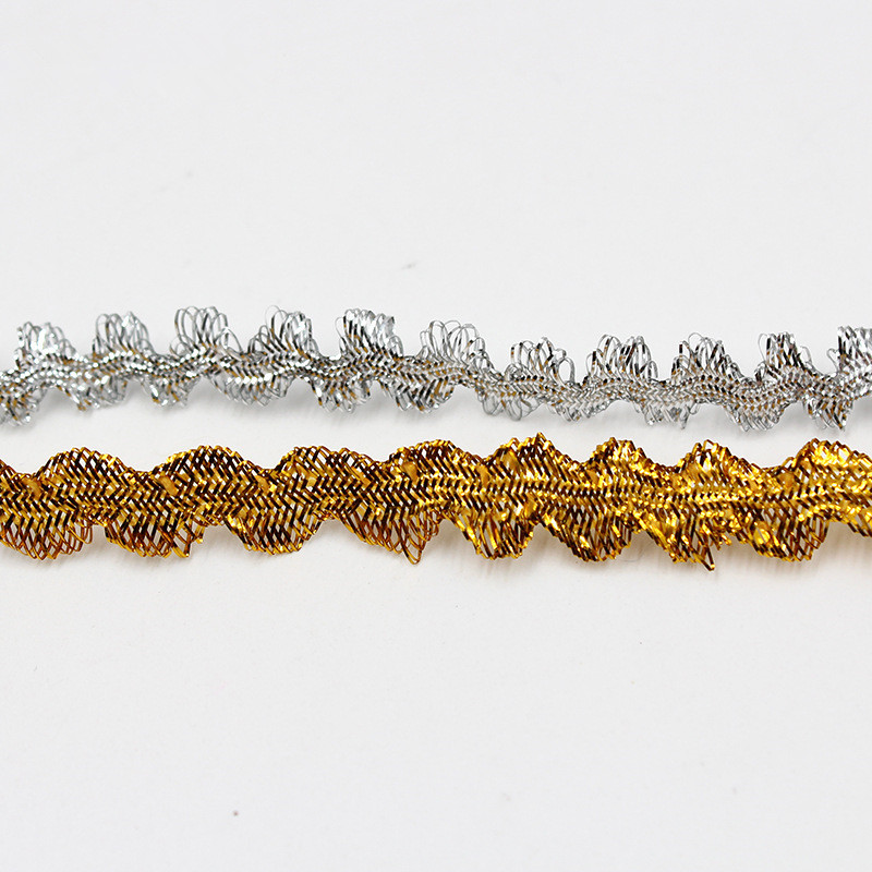 Gold and silver wire fish scale lace Metallic Border Trimming Lace Golden Yellow Lace Trim Embroidery Gold Lace Trim ZD128