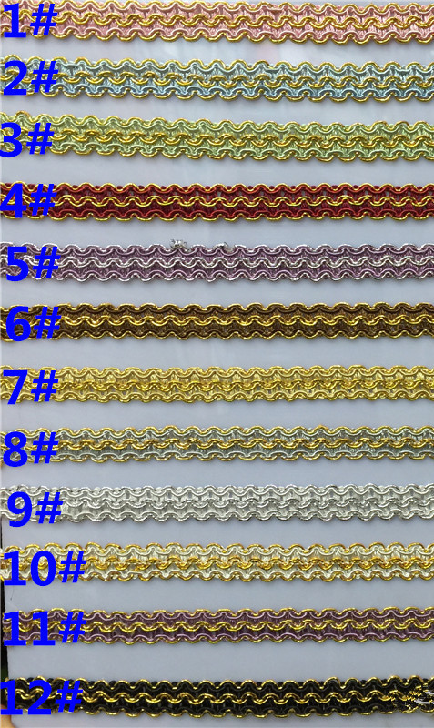 15mm diy clothes accessories home textile upholstery braided lace ribbon embellishment color metallic gold gimp cord edge trims ZD049