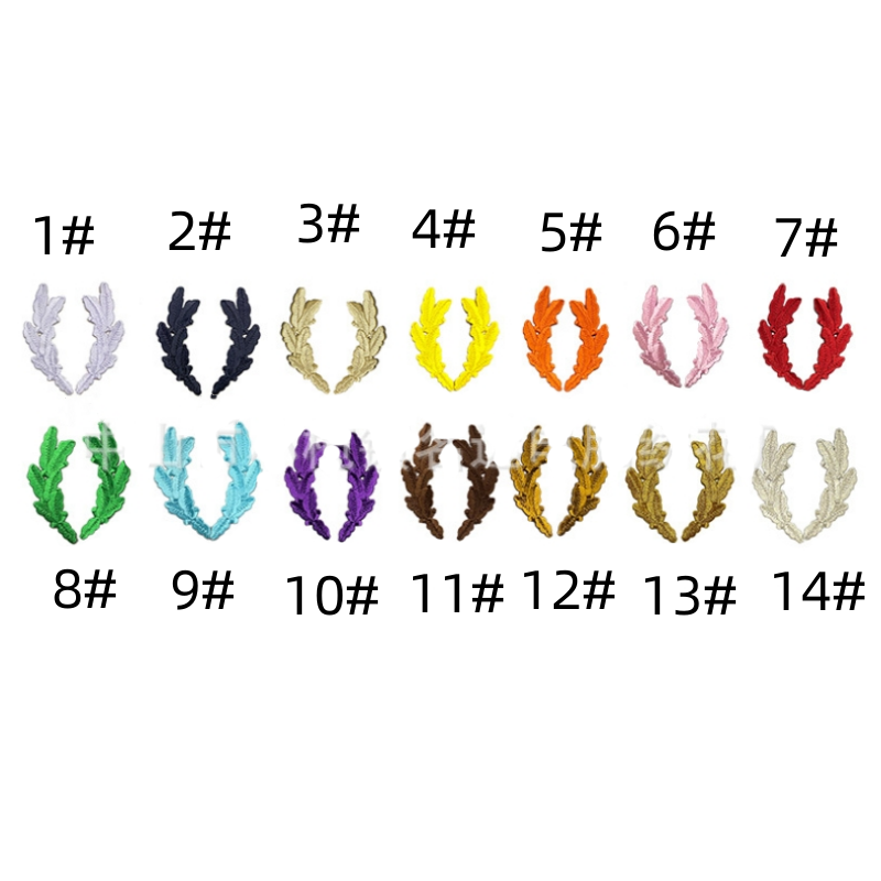 5 PAIRS Hot selling ironing DIY embroidered patches wheat ears feathers leaves wings embroidered fabrics baseball caps decorative stickers CA080