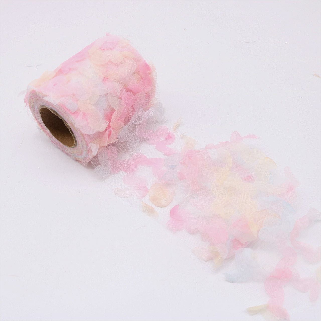 6/7.5/8/10/12/15cm*10yards  Rainbow gradient rose tulle ribbon lace , DIY handmade headdress bow clothing accessories  H302