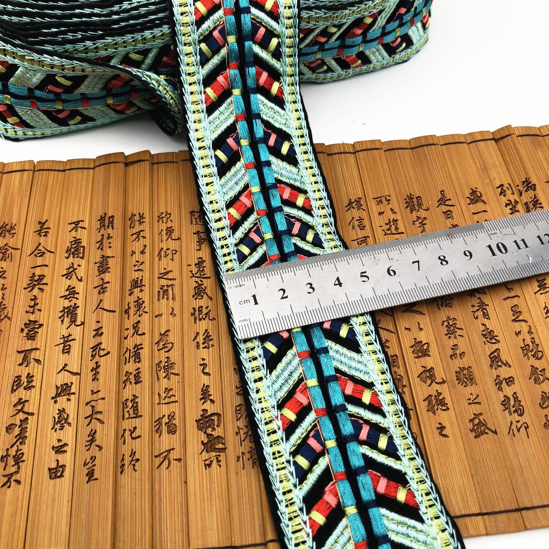 Ethnic Style Lace Jacquard Webbing Woven Tape For Garment Accessories Width 5cm ZD140