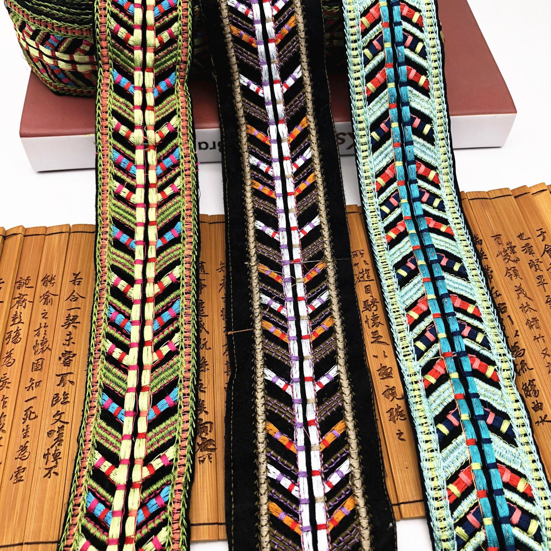 Ethnic Style Lace Jacquard Webbing Woven Tape For Garment Accessories Width 5cm ZD140