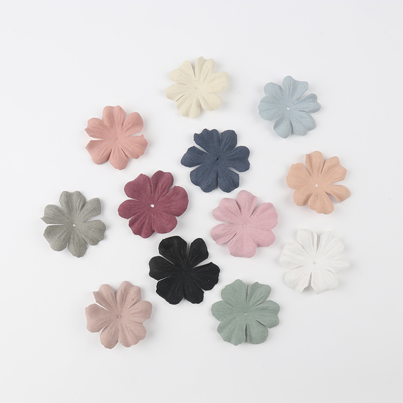 hot selling 5cm artificial decorative flower handmade fabric flower accessories for clothing and headbands DXH01