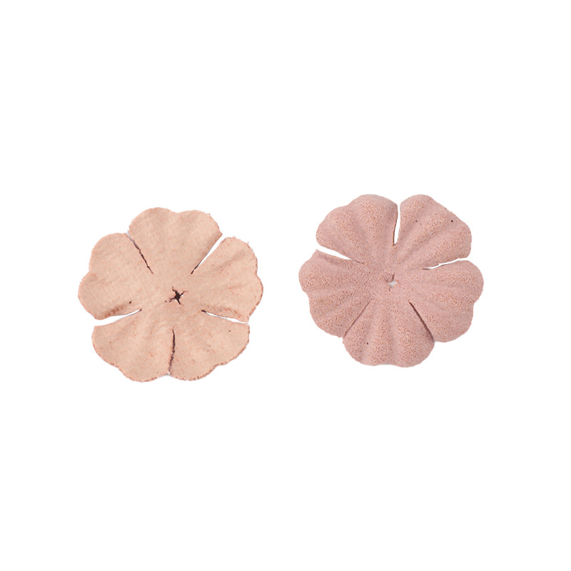 500pcs/Bag Wholesale Microfiber Leather Hair Accessories 3D DIY Handmade Flowers Six Petal 25mm Leather Flower Pieces DXH05