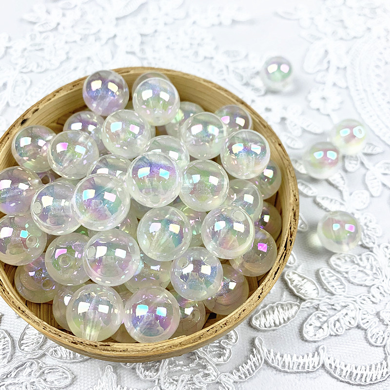 AB color round plastic Acrylic beads 16mm purple Pearlescent beads for jewelry making bracelet accessories materials ZZ02