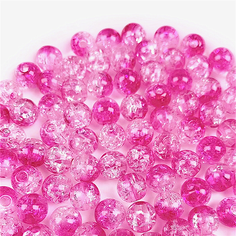 50 Crackle Glass Beads Lampwork Beads Crystal Decorative Glass Beads Mixed Color ZZ05