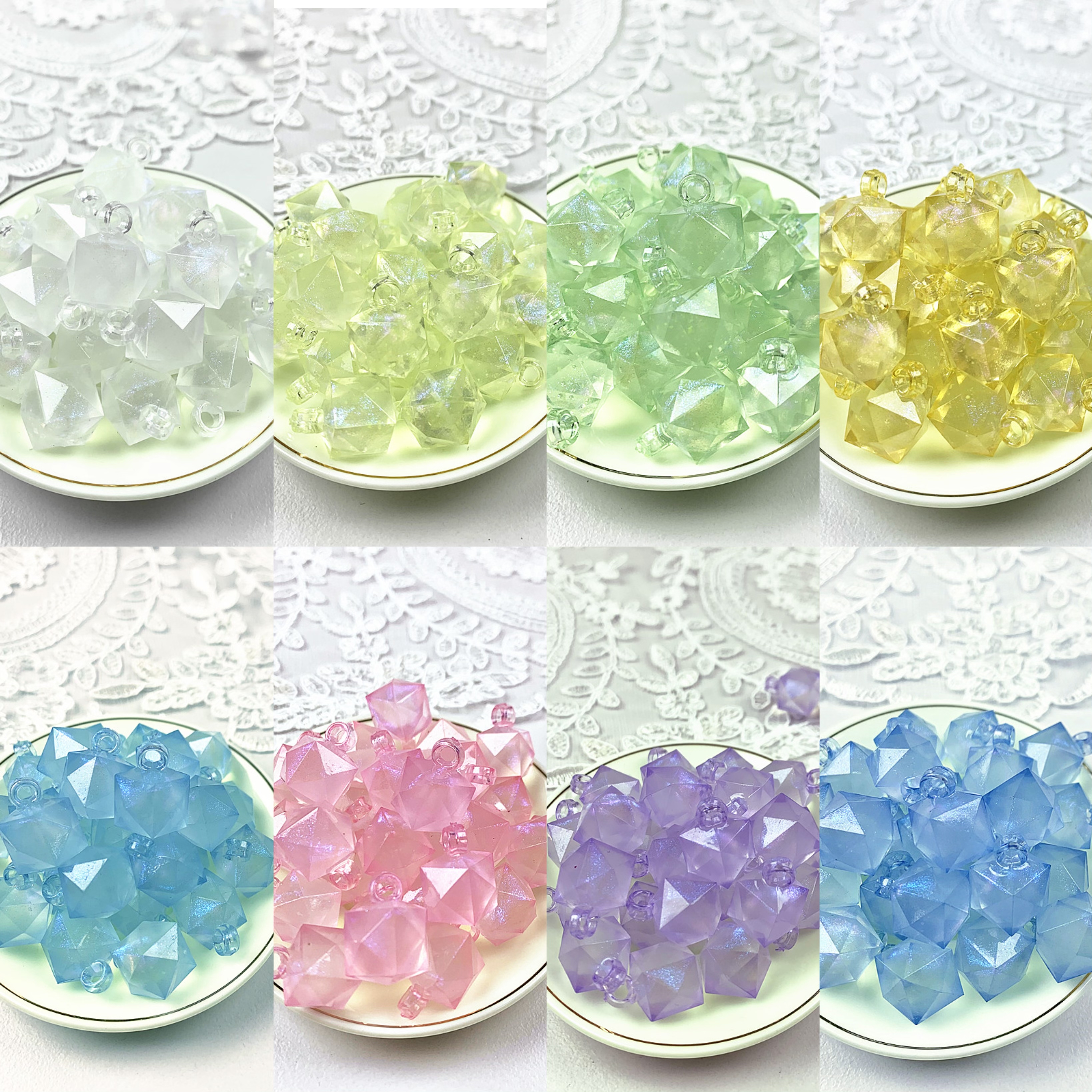 Hot Sale DIY Home Decorations Accessories Glowing 16mm Plastic Clear Beads Transparent Faceted Glitter Acrylic Diamond Pendants ZZ03