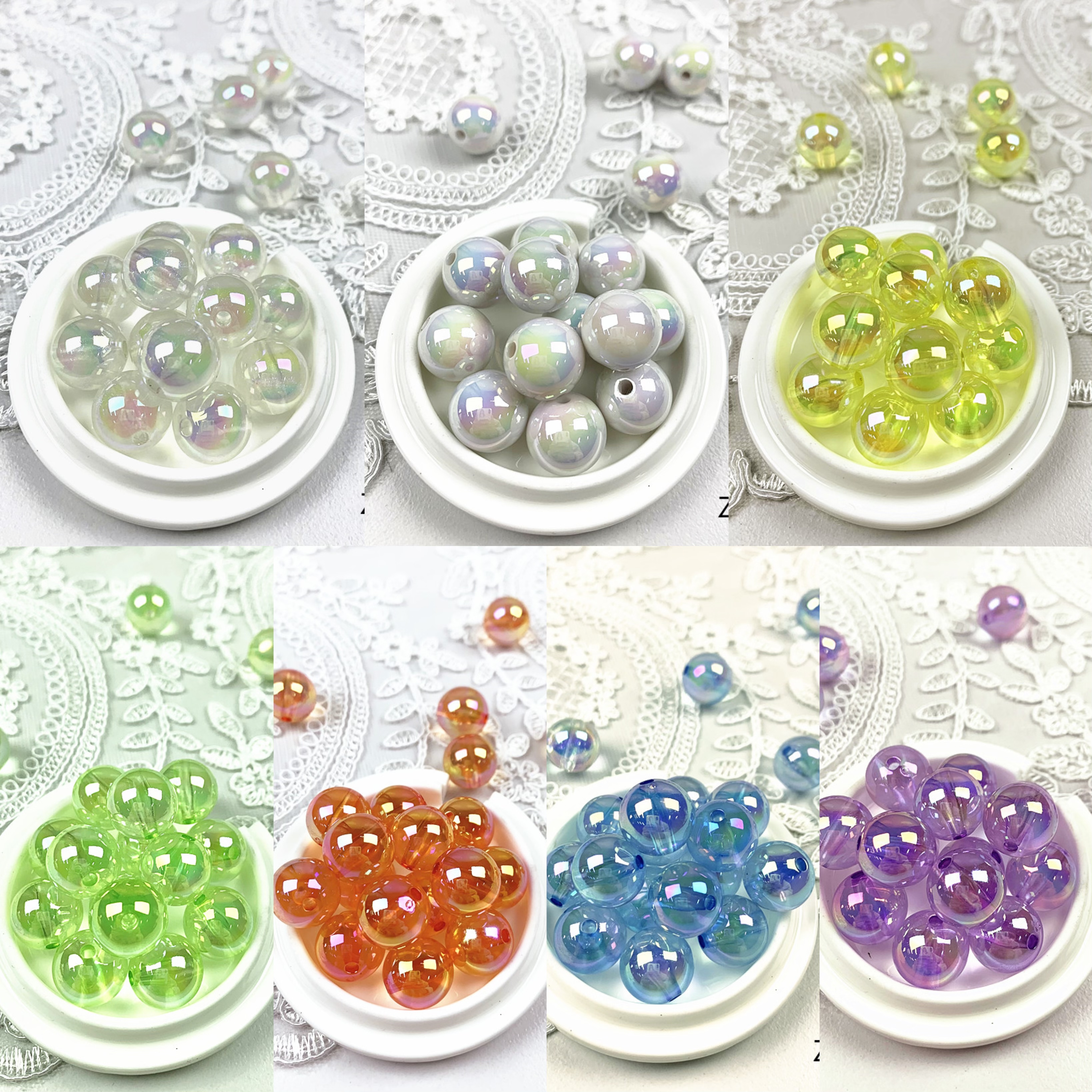 AB color round plastic Acrylic beads 16mm purple Pearlescent beads for jewelry making bracelet accessories materials ZZ02