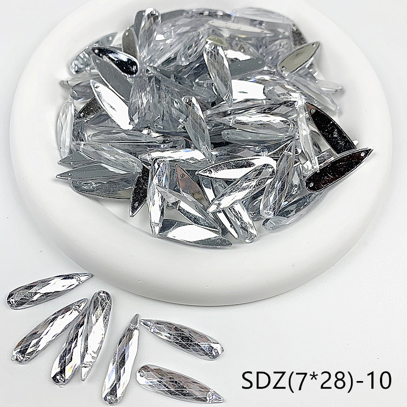 zsbszc sew Acrylic 28X7MM rhinestones WATERDROP diamonds PINK GOLD crystal rhinestone jewelry flat back beads needlework SDZ