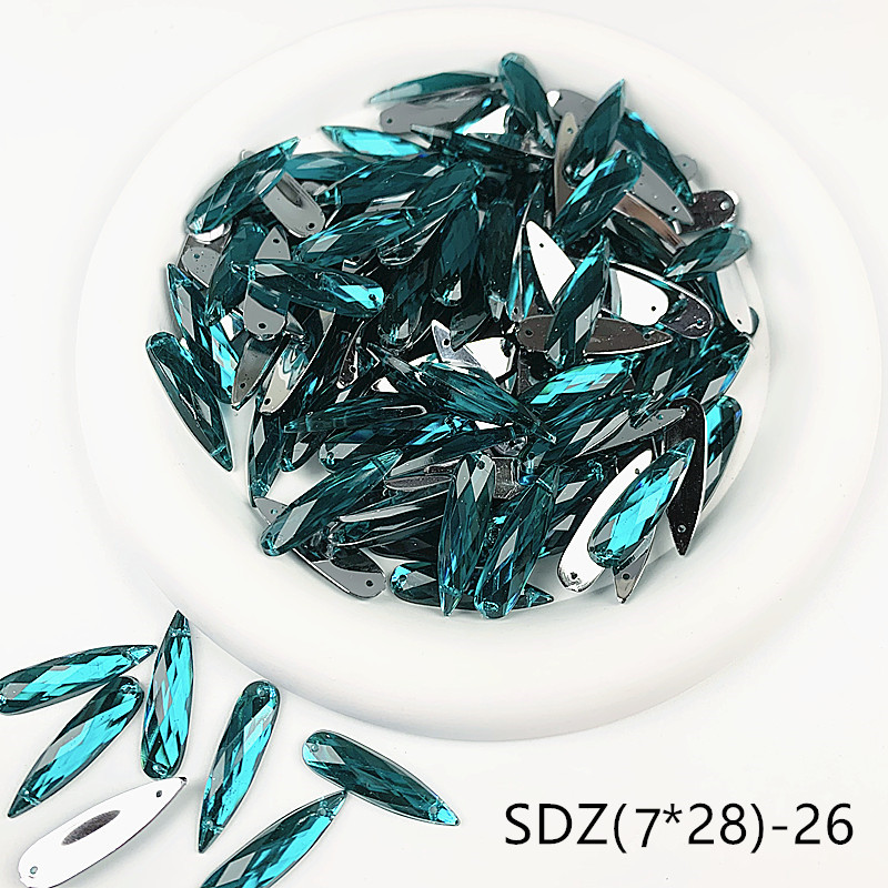 zsbszc sew Acrylic 28X7MM rhinestones WATERDROP diamonds PINK GOLD crystal rhinestone jewelry flat back beads needlework SDZ