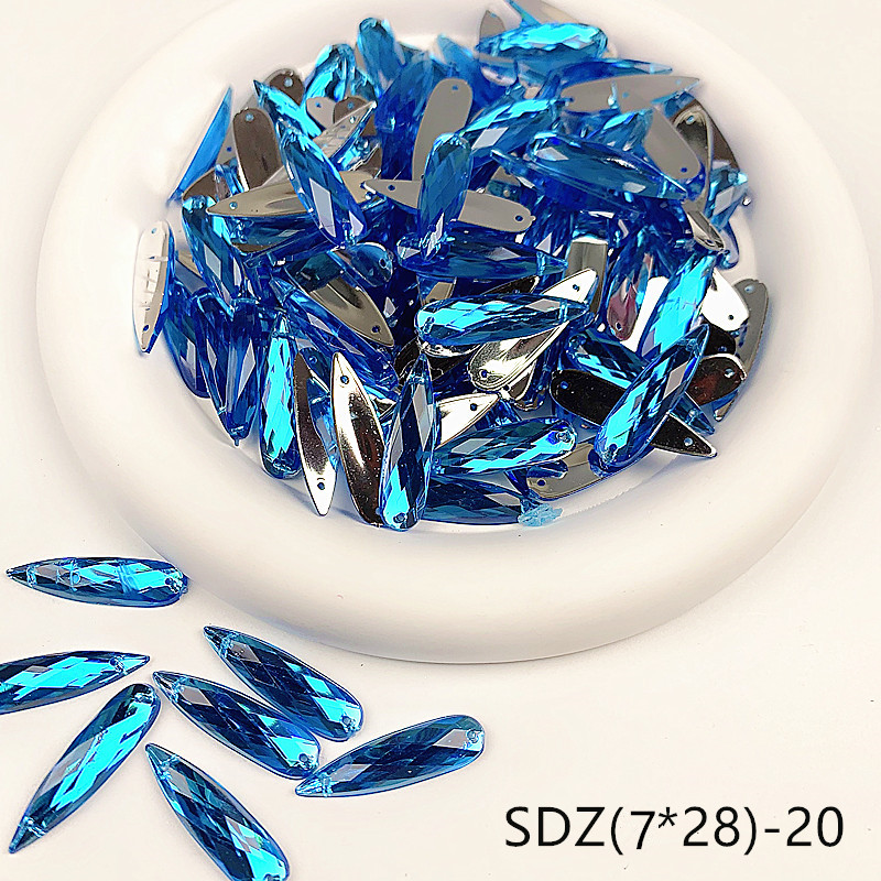 zsbszc sew Acrylic 28X7MM rhinestones WATERDROP diamonds PINK GOLD crystal rhinestone jewelry flat back beads needlework SDZ