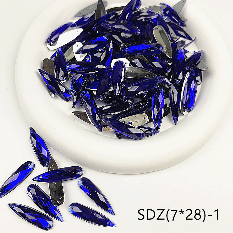 zsbszc sew Acrylic 28X7MM rhinestones WATERDROP diamonds PINK GOLD crystal rhinestone jewelry flat back beads needlework SDZ