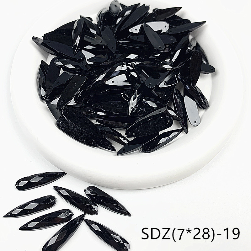 zsbszc sew Acrylic 28X7MM rhinestones WATERDROP diamonds PINK GOLD crystal rhinestone jewelry flat back beads needlework SDZ