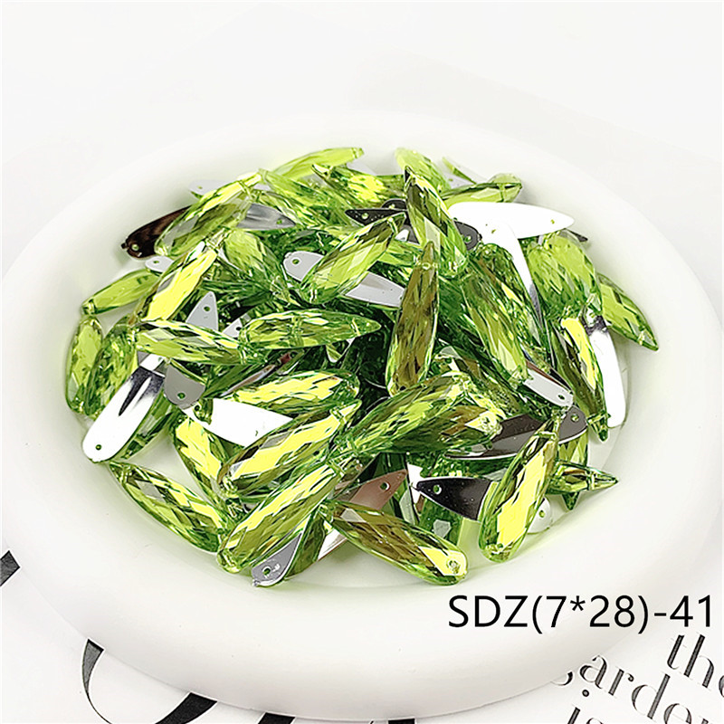 zsbszc sew Acrylic 28X7MM rhinestones WATERDROP diamonds PINK GOLD crystal rhinestone jewelry flat back beads needlework SDZ