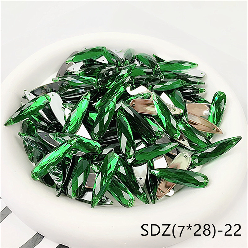 zsbszc sew Acrylic 28X7MM rhinestones WATERDROP diamonds PINK GOLD crystal rhinestone jewelry flat back beads needlework SDZ