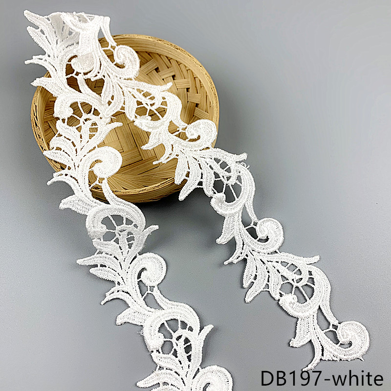 2 yards width 4.5CM white black hollow embroidery Lace fabric skirt hem costumes Accessories Wedding Sewing Edge lace trim DB197