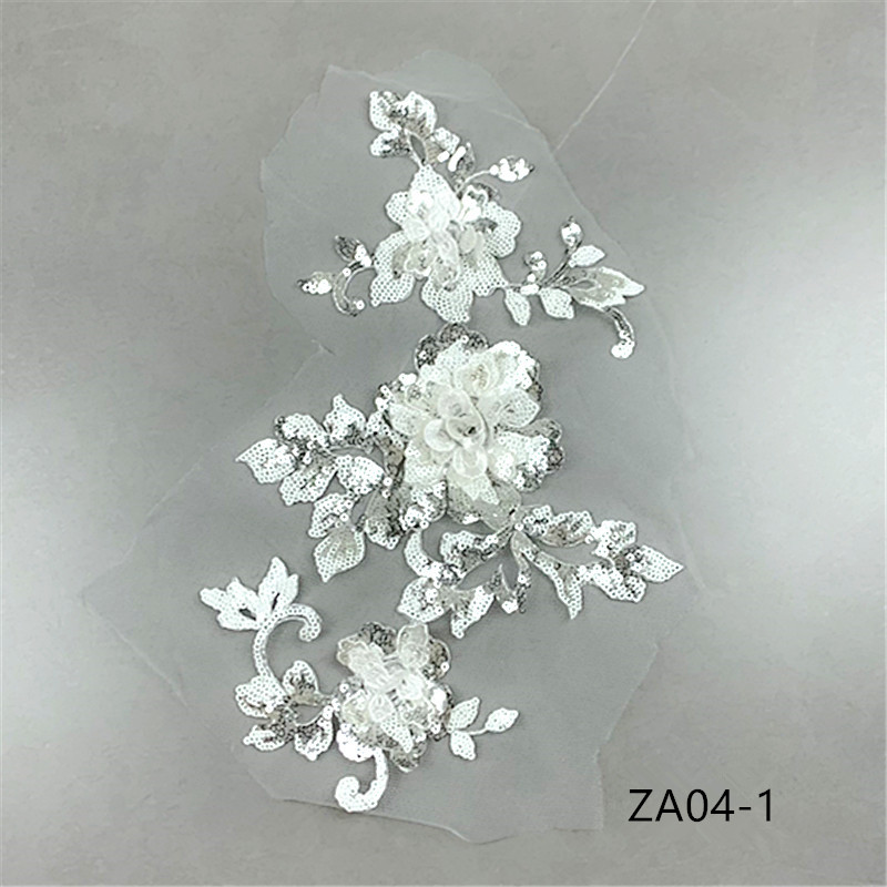 CHICKNIT 3D costume wedding fashion sequin embroidery lace flower applique clothes diy clothing accessories ZA04