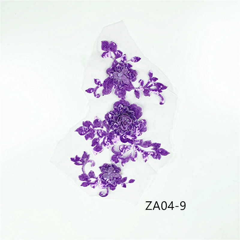 CHICKNIT 3D costume wedding fashion sequin embroidery lace flower applique clothes diy clothing accessories ZA04