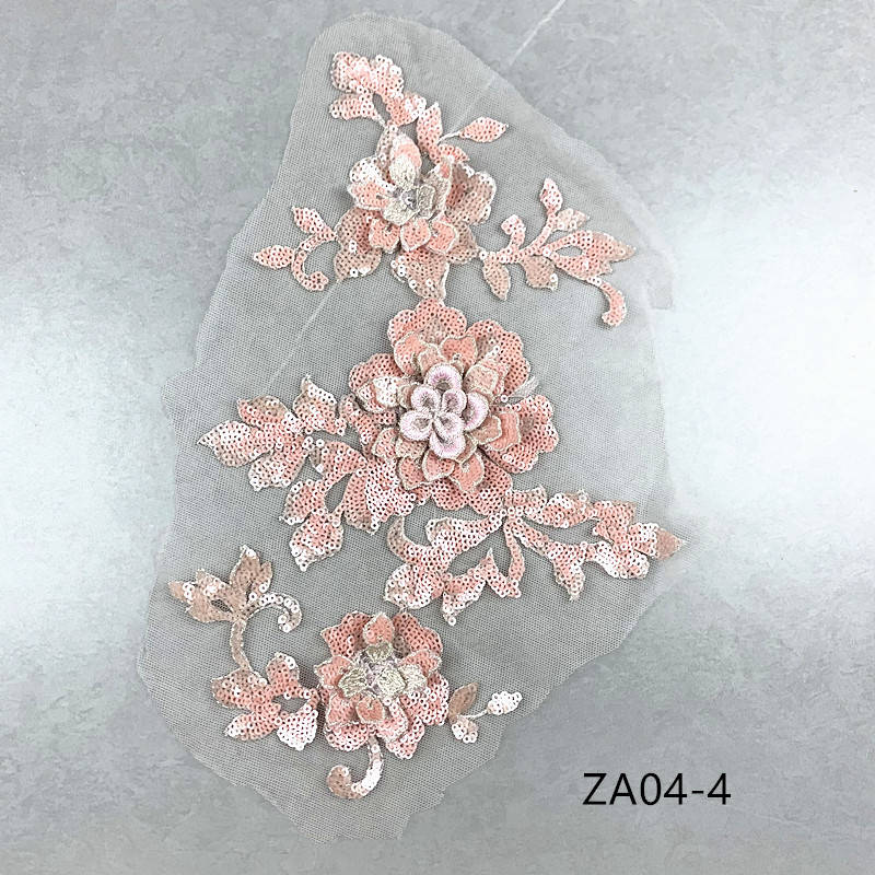 CHICKNIT 3D costume wedding fashion sequin embroidery lace flower applique clothes diy clothing accessories ZA04