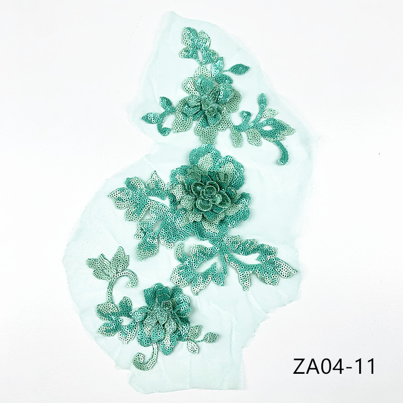 CHICKNIT 3D costume wedding fashion sequin embroidery lace flower applique clothes diy clothing accessories ZA04