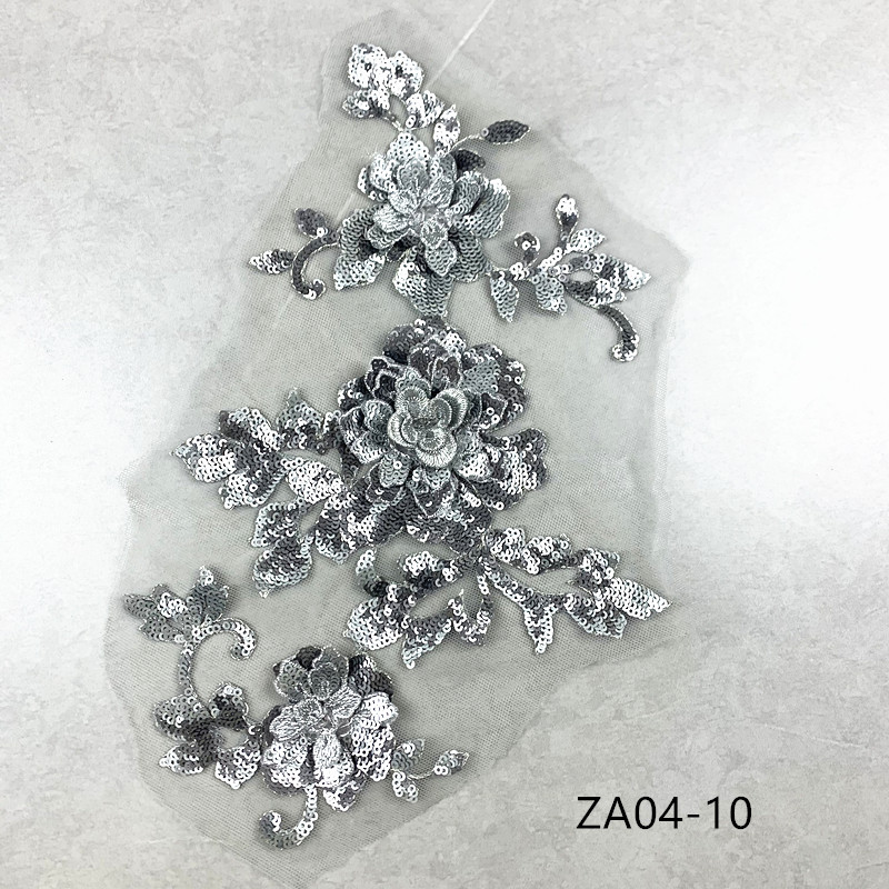 CHICKNIT 3D costume wedding fashion sequin embroidery lace flower applique clothes diy clothing accessories ZA04