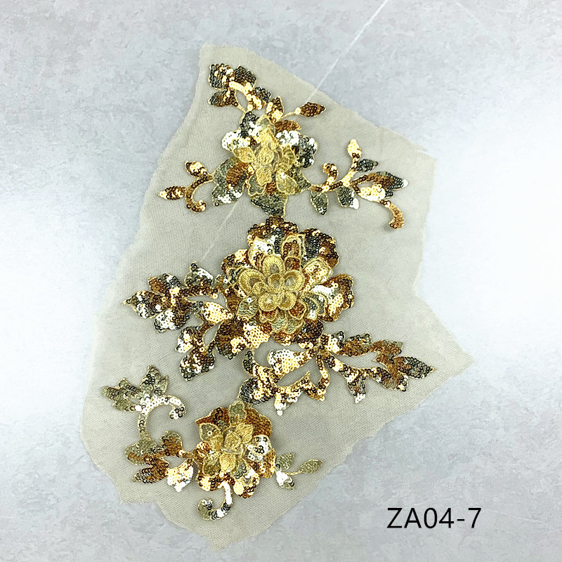 CHICKNIT 3D costume wedding fashion sequin embroidery lace flower applique clothes diy clothing accessories ZA04