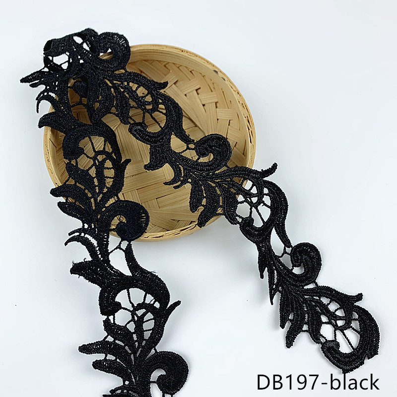 2 yards width 4.5CM white black hollow embroidery Lace fabric skirt hem costumes Accessories Wedding Sewing Edge lace trim DB197