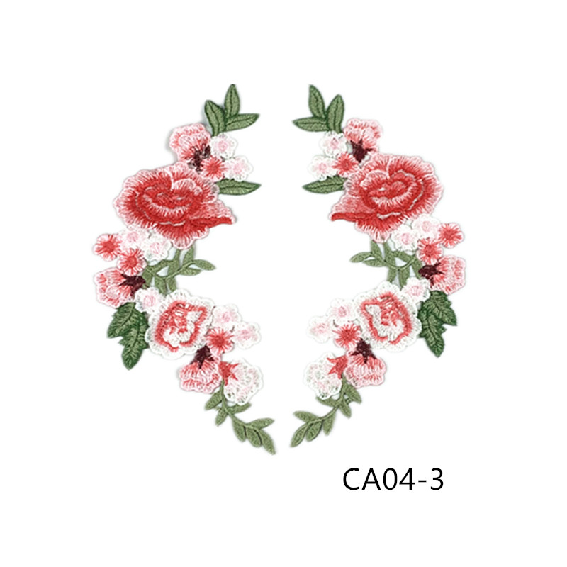 zsbszc new fashion 1pair 27X11cm Embroidered Applique Flower patch sew on cloth wedding gown clothing accescies CA04