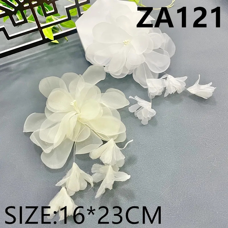 Organza Handmade Pendant 3D Flower DIY Fashion Children's Wedding Dress Headwear Clothing Accessories ZA121