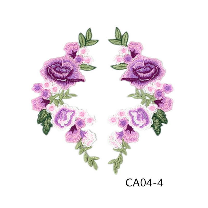zsbszc new fashion 1pair 27X11cm Embroidered Applique Flower patch sew on cloth wedding gown clothing accescies CA04
