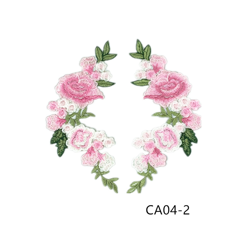 zsbszc new fashion 1pair 27X11cm Embroidered Applique Flower patch sew on cloth wedding gown clothing accescies CA04